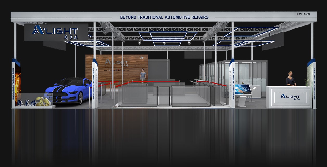 汽車展臺設計圖片的正面圖
