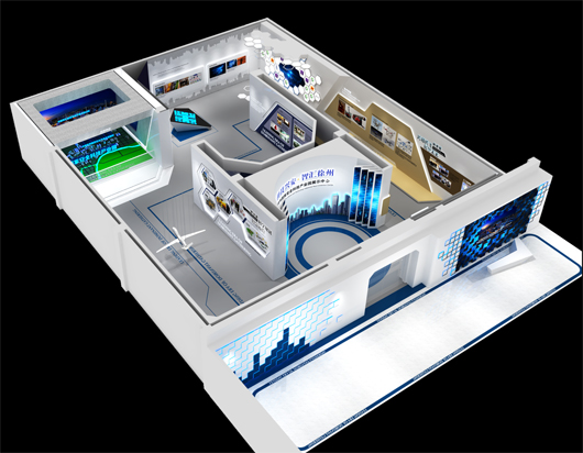 科技產業園展廳設計方案的鳥瞰圖