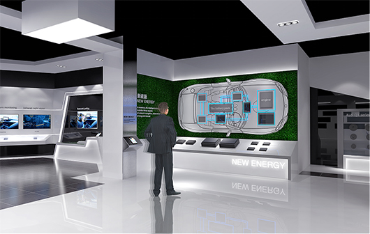 新能源汽車展廳設計方案之產品展示設計效果圖