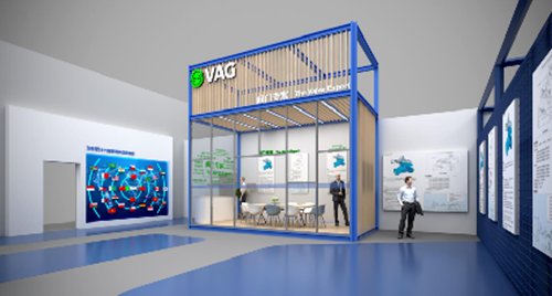 VAG內部展廳裝飾創意設計效果圖的側面圖